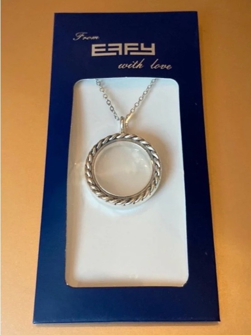 Effy Silver Twisted Rope Circle Pendant Necklace